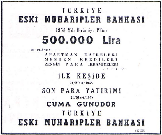 Muhabank ilanı 1957